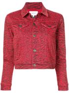 Current/elliott Leopard-print Denim Jacket - Red