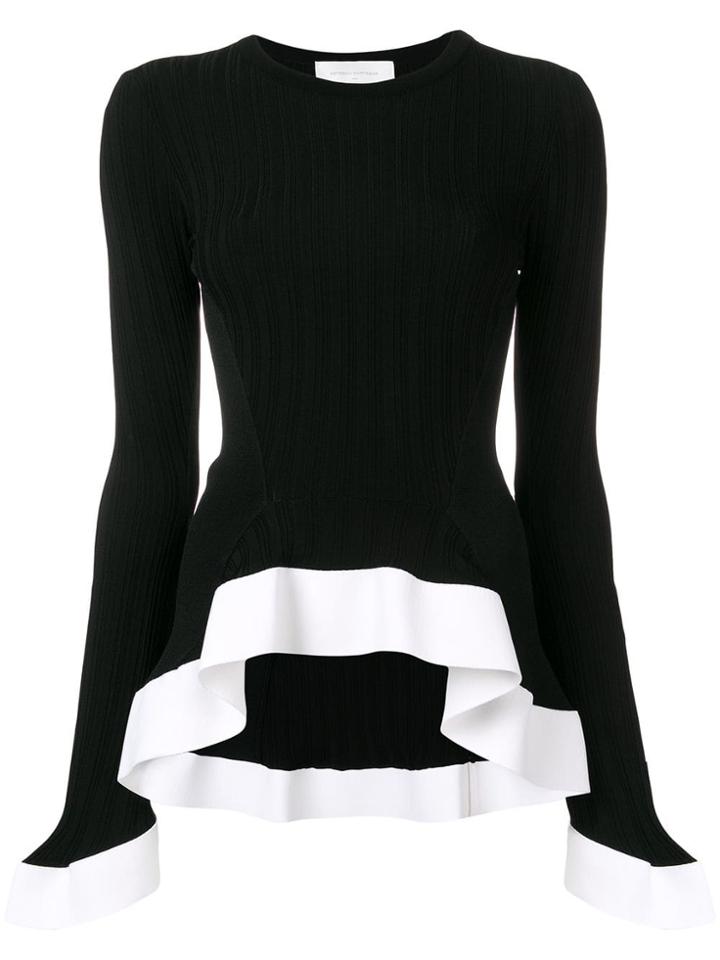 Esteban Cortazar Ruffle Knitted Top - Black