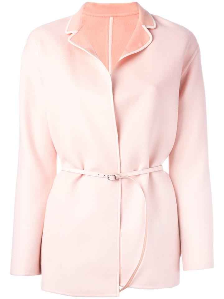 Loro Piana Belted Reversible Coat, Women's, Size: Xs, Pink/purple, Cashmere/lamb Skin