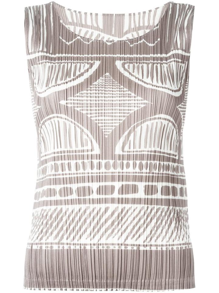 Pleats Please By Issey Miyake 'mosaic' Print Tank