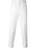 Neil Barrett Classic Tailored Trousers, Men's, Size: 52, White, Cotton/kapok/spandex/elastane