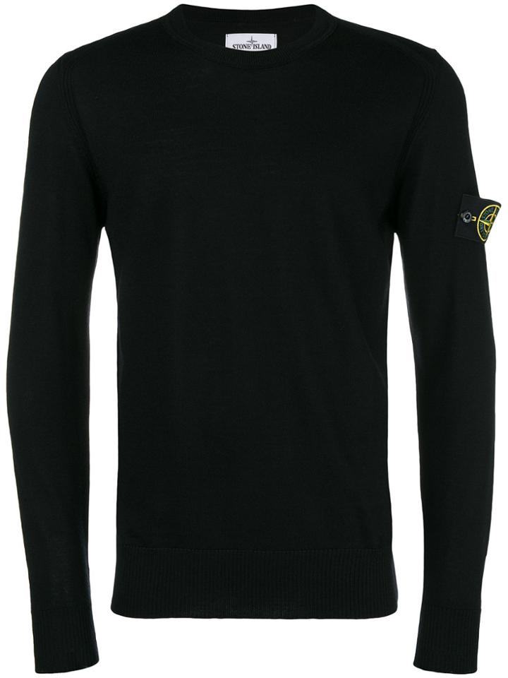 Stone Island Lightweight Logo Patch Sweater - Black