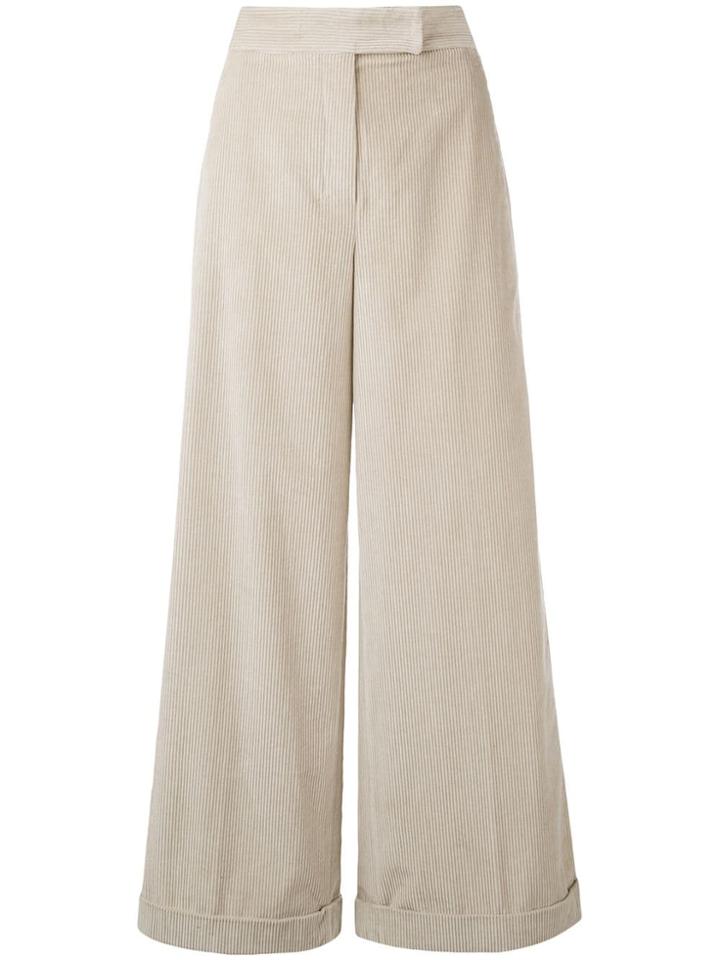 's Max Mara Cropped Wide Leg Trousers - Nude & Neutrals