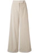 's Max Mara Cropped Wide Leg Trousers - Nude & Neutrals