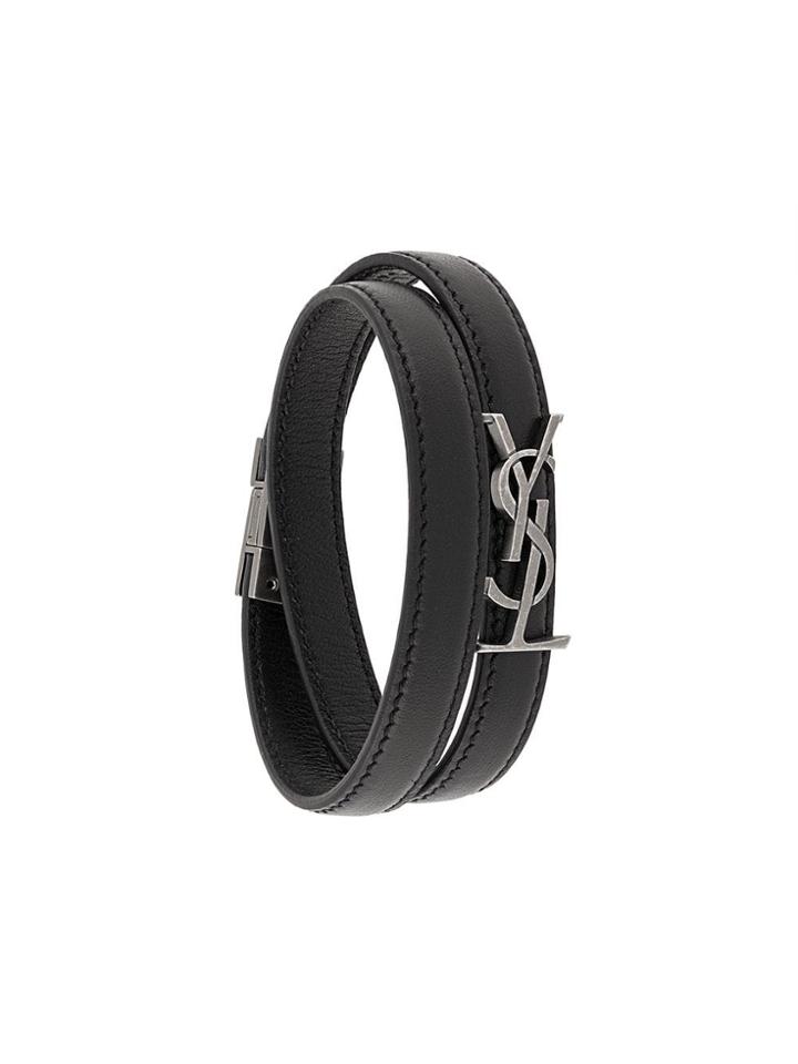Saint Laurent Double Strap Bracelet - Black
