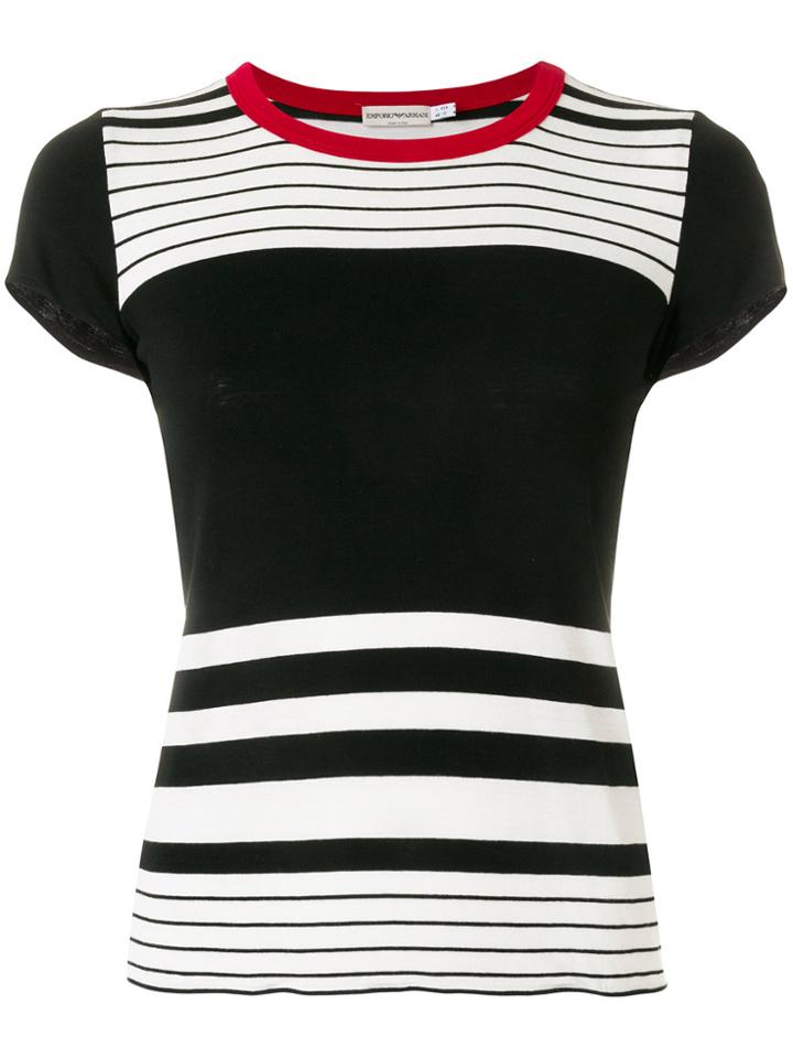Giorgio Armani Vintage Striped T-shirt - Black