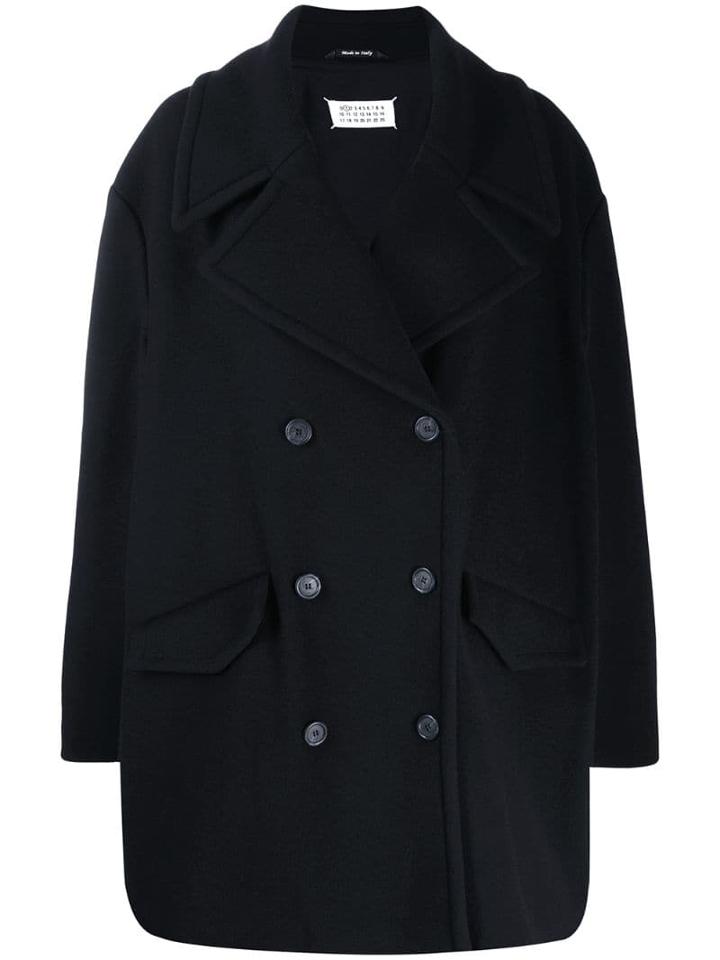 Maison Margiela Oversized Double Breasted Coat - Blue