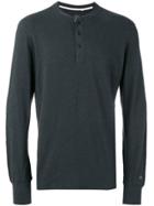 Rag & Bone Buttoned Neck Longsleeved T-shirt - Black