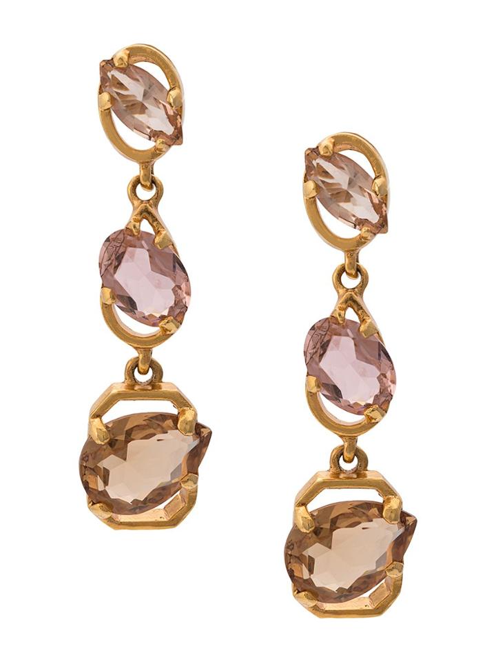 Oscar De La Renta Jewel Drop Earrings - Gold