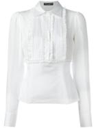 Dolce & Gabbana Ruffled Bib Shirt - White