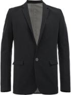 Label Under Construction Flap Pockets Blazer, Men's, Size: 50, Black, Silk/cotton/linen/flax