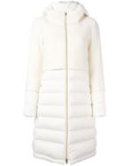 Herno Quilted Padded Coat, Women's, Size: 42, White, Feather Down/polyamide/wool