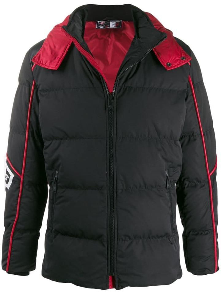 Plein Sport Hooded Quilted Jacket - Black