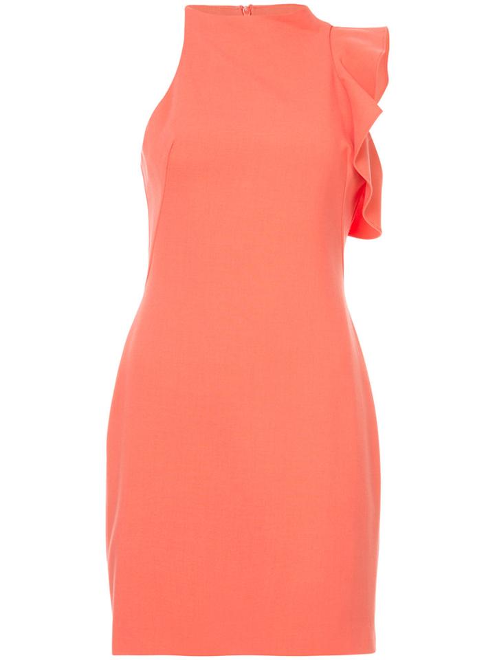 Black Halo Asymmetric Ruffle Sleeve Dress - Yellow & Orange