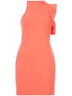 Black Halo Asymmetric Ruffle Sleeve Dress - Yellow & Orange