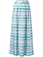 Emporio Armani Waves Print Straight Skirt - Blue
