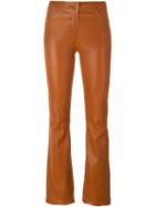 Jitrois Flared Trousers, Women's, Size: 34, Brown, Lamb Skin/cotton/spandex/elastane