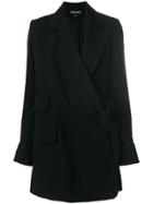 Ann Demeulemeester Wrap Long Length Blazer - Black