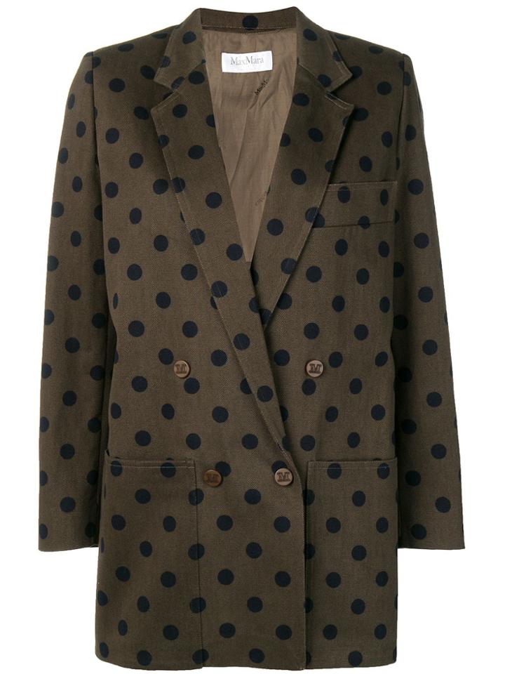 Max Mara Polka Dot Blazer - Green