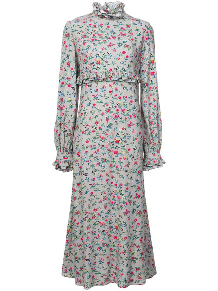 Jill Stuart Floral Print High Neck Dress - Blue