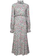 Jill Stuart Floral Print High Neck Dress - Blue