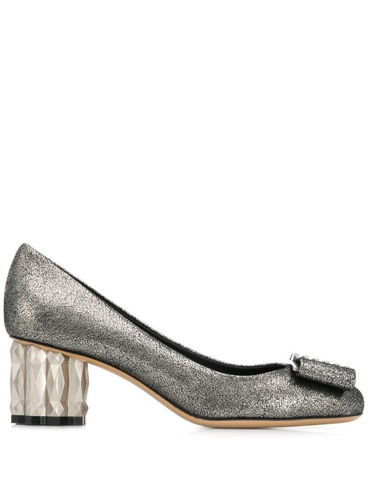 Salvatore Ferragamo Chunky Heel Pumps - Grey