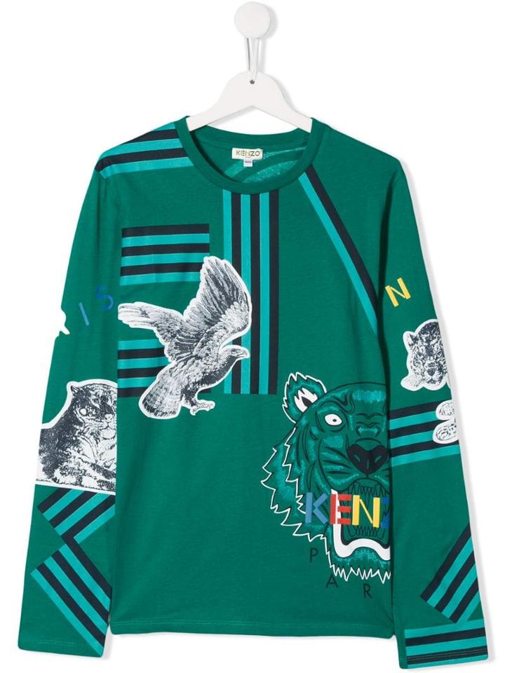 Kenzo Kids Teen Printed T-shirt - Green