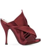 Nº21 Abstract Bow High-heel Mules - Red