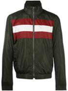 Bally Striped Panel Bomber Jacket, Men's, Size: 48, Green, Polyester/polyamide/metallic Fibre