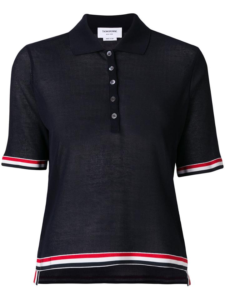 Thom Browne Knitted Polo-style Top - Blue