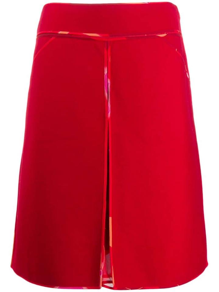 Fendi Pre-owned 2000's Silk Lining Midi Skirt - Red