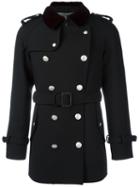 Alexander Mcqueen Double Breasted Peacoat, Men's, Size: 54, Black, Cotton/cupro/viscose/wool