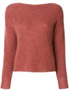 Forte Forte Scoop Neck Knit Pullover - Pink & Purple