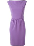 Boutique Moschino Boat Neck Dress, Women's, Size: 48, Pink/purple, Triacetate/polyester