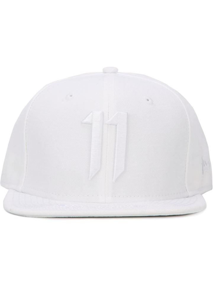 11 By Boris Bidjan Saberi Embroidered Logo Cap Hat, Men's, White, Polyester