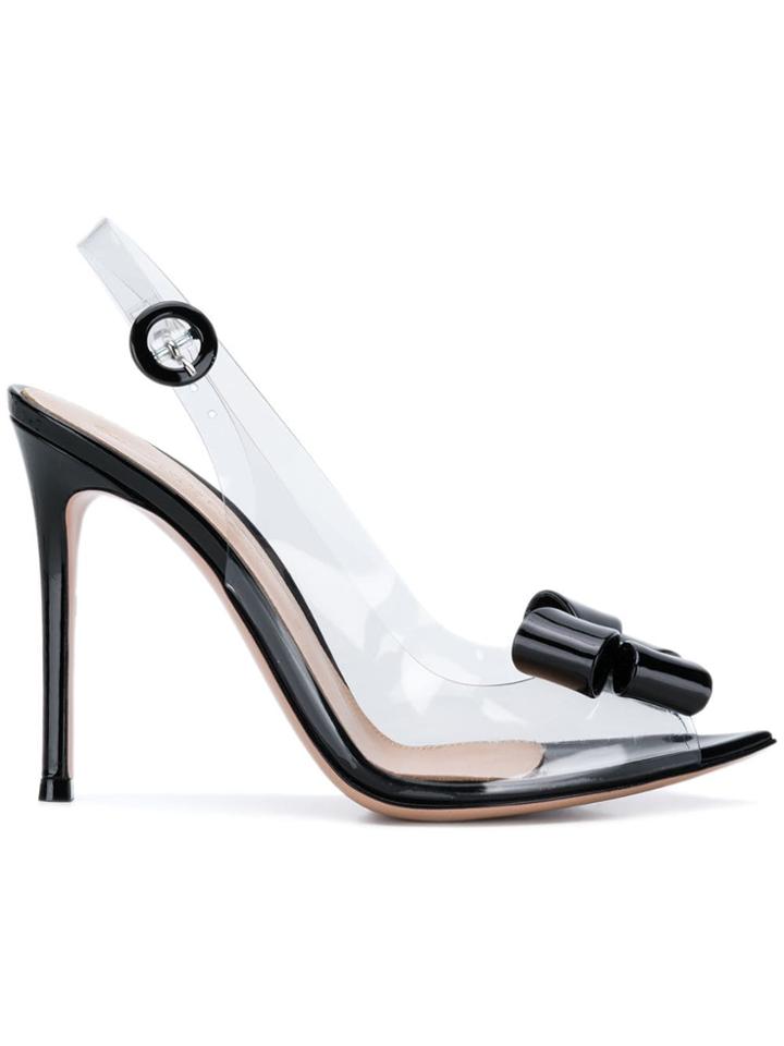 Gianvito Rossi Bow Embellished Slingback Pumps - Black