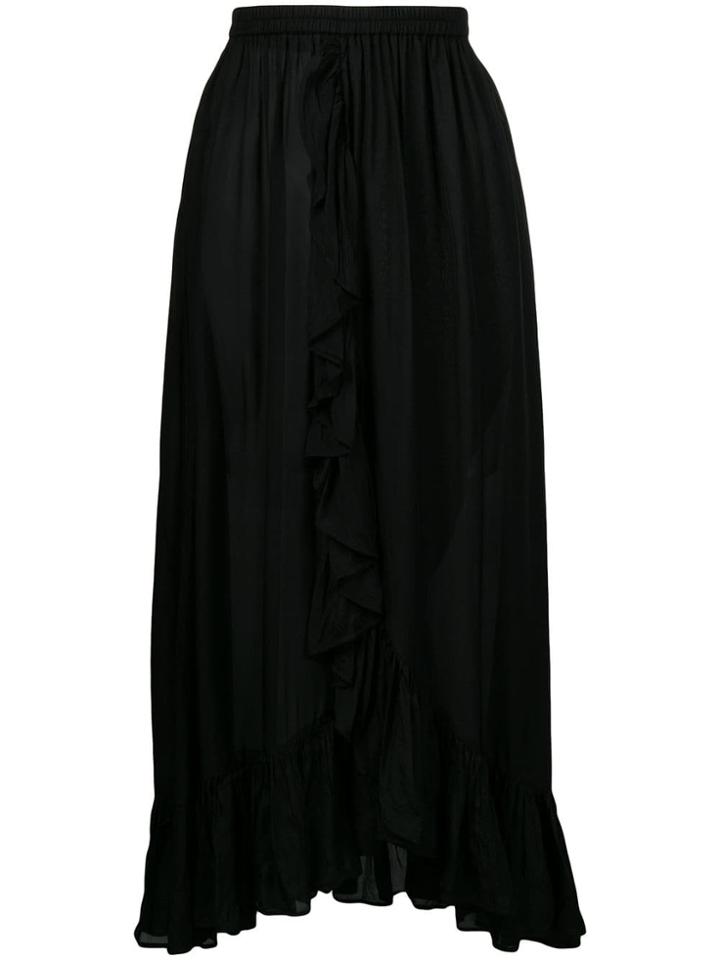 Mes Demoiselles Draped Ruffle Skirt - Black