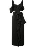 Proenza Schouler Long Ruffle-trim Dress - Black