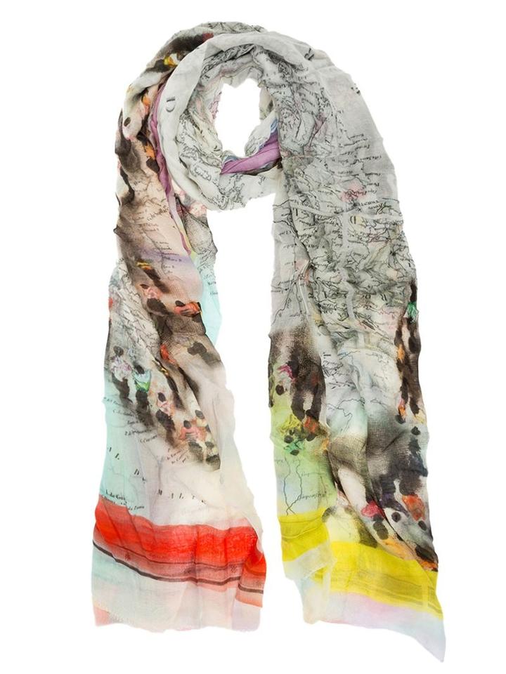 Faliero Sarti Map Print Scarf, Women's, Modal/cashmere