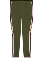 Gucci Gabardine Pants With Gucci Stripe - Green