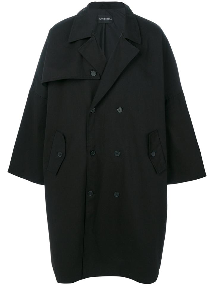 Yuiki Shimoji Oversized Trench Coat - Black