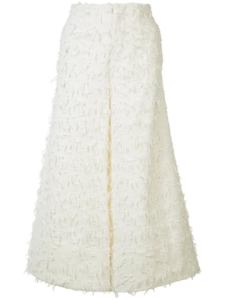 Co - Textured Cropped Trousers - Women - Cotton/polyester/polyimide - M, White, Cotton/polyester/polyimide