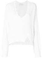 Iro Distressed Long-sleeve Sweater - White