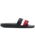 Moncler Tri Stripe Slides - Black