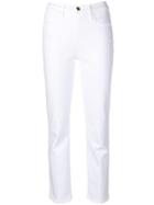 Frame Cropped Slim-fit Jeans - White