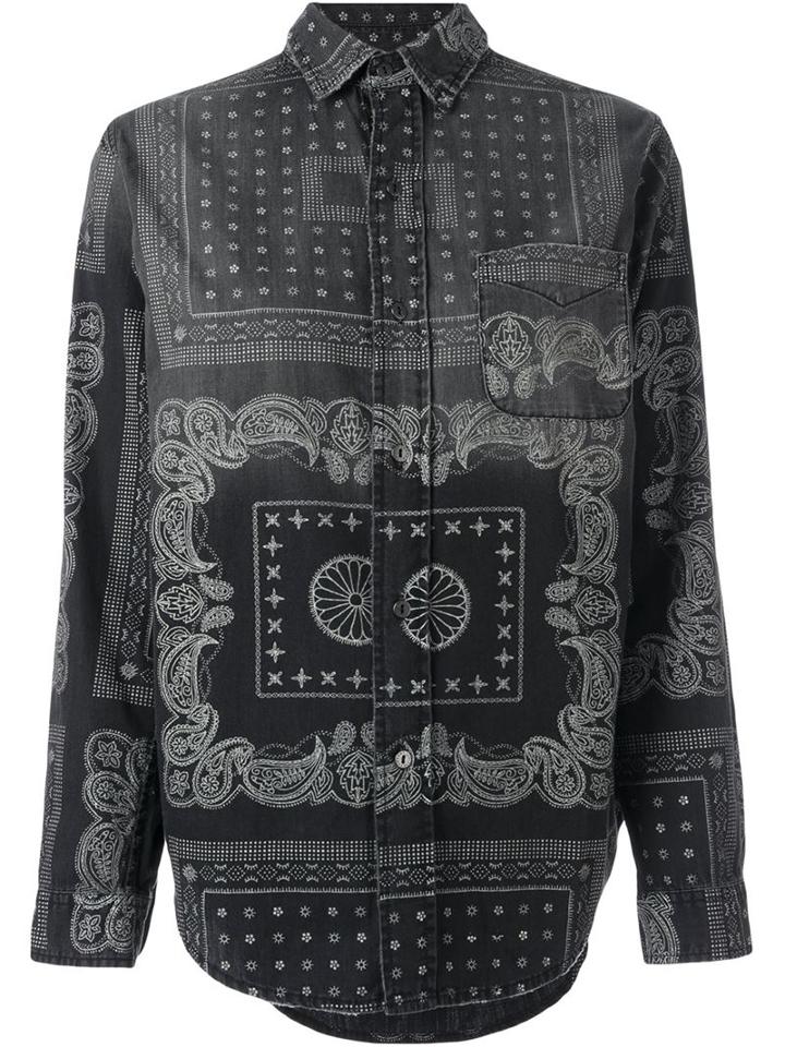 Current/elliott Bandana Print Denim Shirt