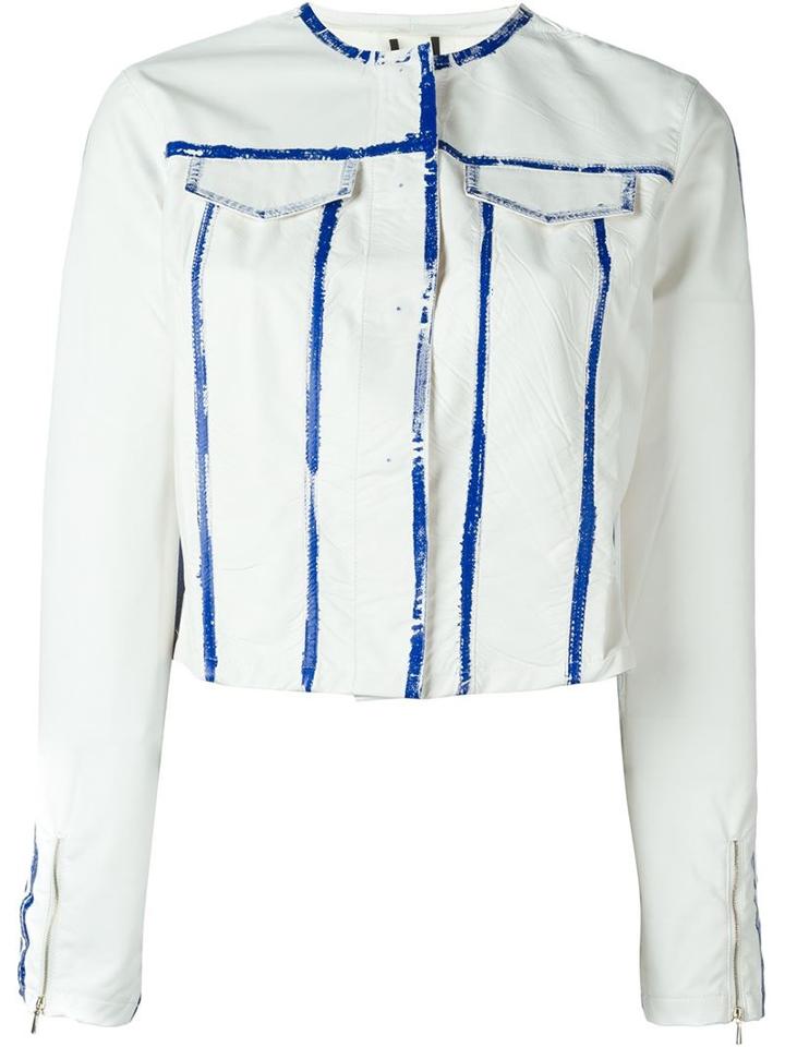 Aviù Panelled Jacket, Women's, Size: Medium, White, Viscose/polyurethane/rayon/spandex/elastane