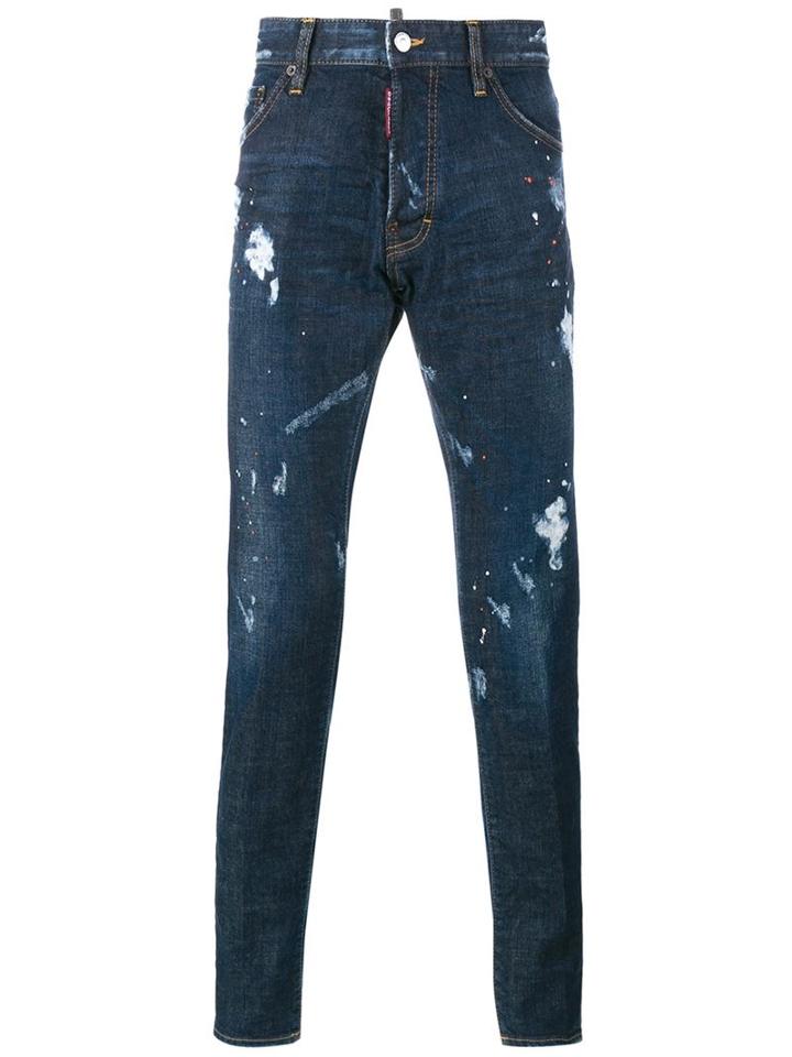 Dsquared2 Cool Guy Jeans, Men's, Size: 48, Blue, Cotton/calf Leather/elastodiene