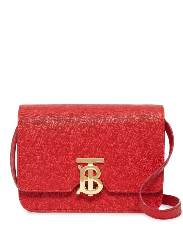Burberry Mini Grainy Leather Tb Bag - Red