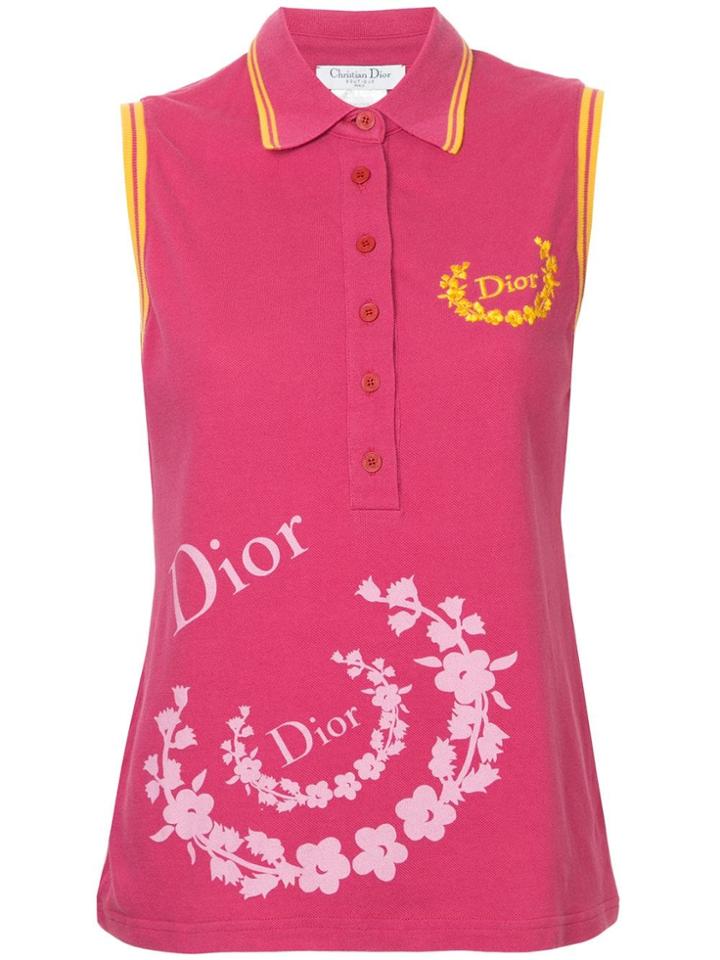 Christian Dior Vintage Sleeveless Shirt Tops - Pink & Purple